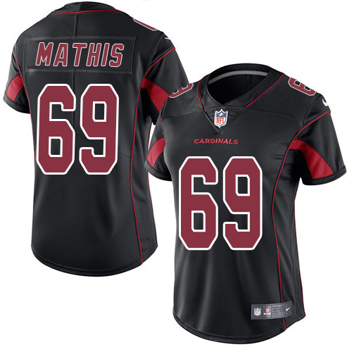 Women's Limited Evan Mathis Nike Jersey Black - #69 Rush NFL Arizona Cardinals